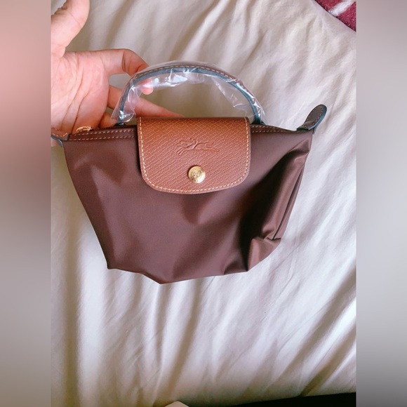 Longchamp Le Pliage mini make-up bag coffee brown color - Picture 10 of 10